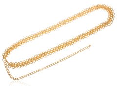 Goldtone Adjustable Length Double Wide Belt Chain
