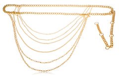 Goldtone Adjustable Length Miami Cuban Link Belt Chain