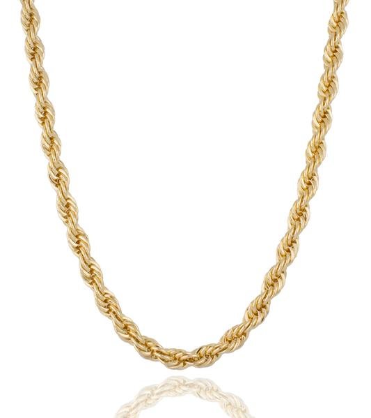 Goldtone Brass 8mm 36 Inch Rope Chain Necklace