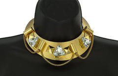 Goldtone Metal Choker With Multi-shape Designs