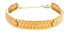 Goldtone Thick Designer Inspired Adjustable Choker Necklace