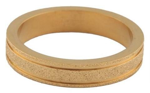 Men's Goldtone Stainless Steel Sandblast Band Ring Sizes 6-8