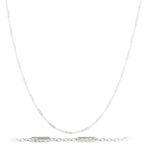 Mens 925 Sterling Silver 1.5mm Tube Link Chain