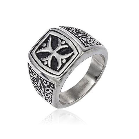 Mens Stainless Steel Iron Cross Biker Ring Sizes 9-13