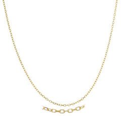 Real 14k Yellow Gold 1mm Link Chain Necklace (18 Inches)