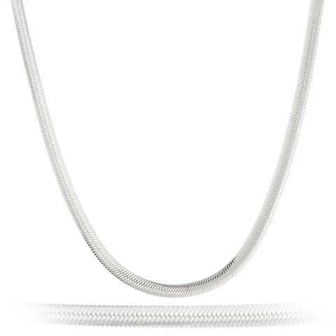 Real 925 Sterling Silver 20 Inch 3.5mm Oval Snake Chain Necklace