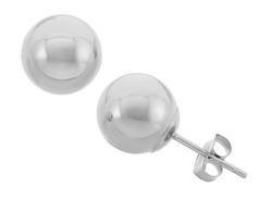 Real 925 Sterling Silver Ball Stud Earrings (5 Millimeters)