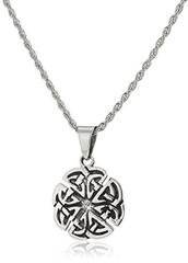 Real 925 Sterling Silver Clover Shape Celtic Knot Pendant With A 24 Inch Rope Necklace