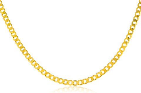 Real 925 Sterling Silver Goldtone 3mm 24 Inch Cuban Chain Necklace