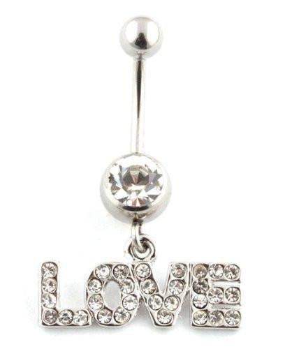 Iced Out Love with Clear Stone Belly Ring