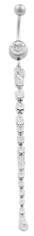 Iced Out Row Stainless Steel Belly Ring